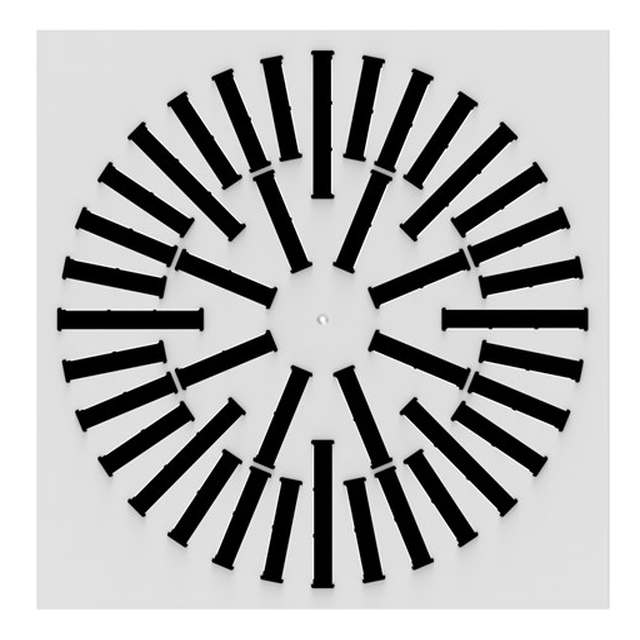 Difuzor turbionar 595x595 mm reglabil, model radial (B), pentru casetă 600x600 mm