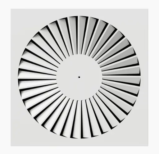 Difuzor turbionar 595x595 mm fix, model radial, pentru casetă 600x600 mm