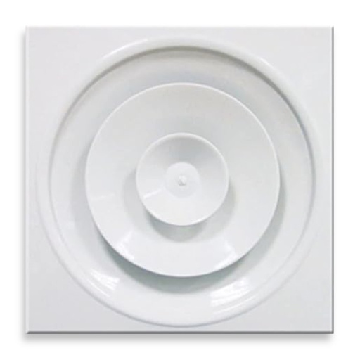 Anemostat circular reglabil cu damper, casetat